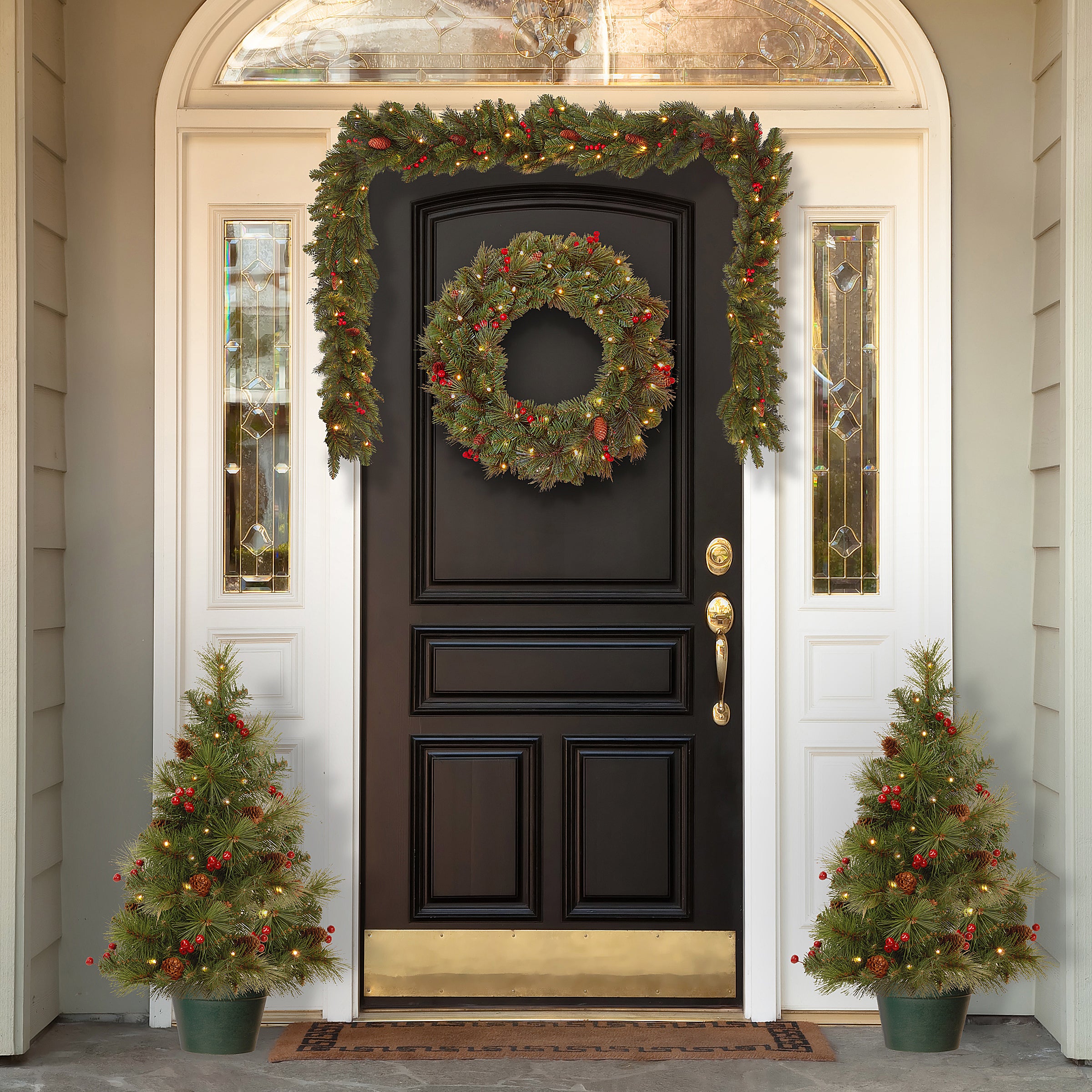 Evergreen Assortment with Battery Operated LED Lights