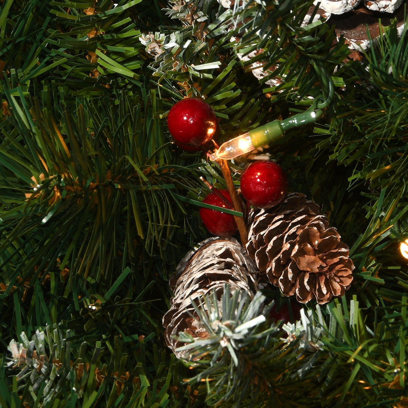 33 in. Pre-Lit Frosted Berry Urn Filler withLED Lights