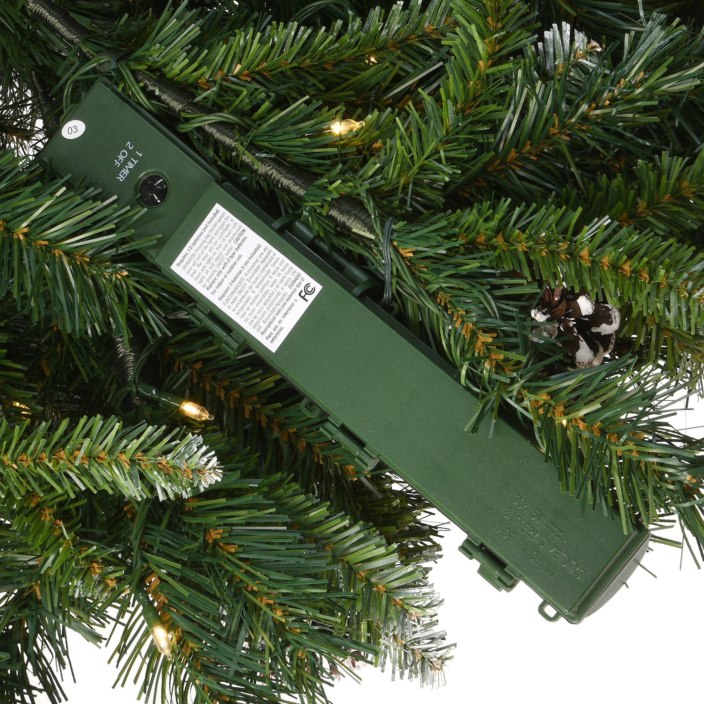 33 in. Pre-Lit Frosted Berry Urn Filler withLED Lights