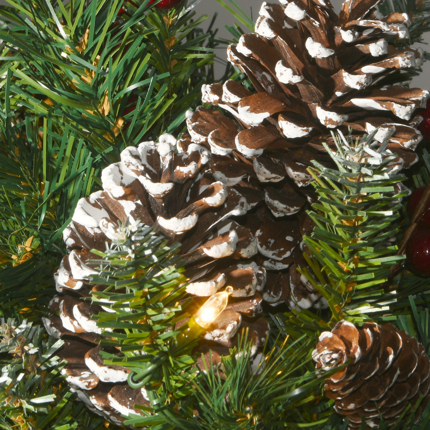 33 in. Pre-Lit Frosted Berry Urn Filler withLED Lights