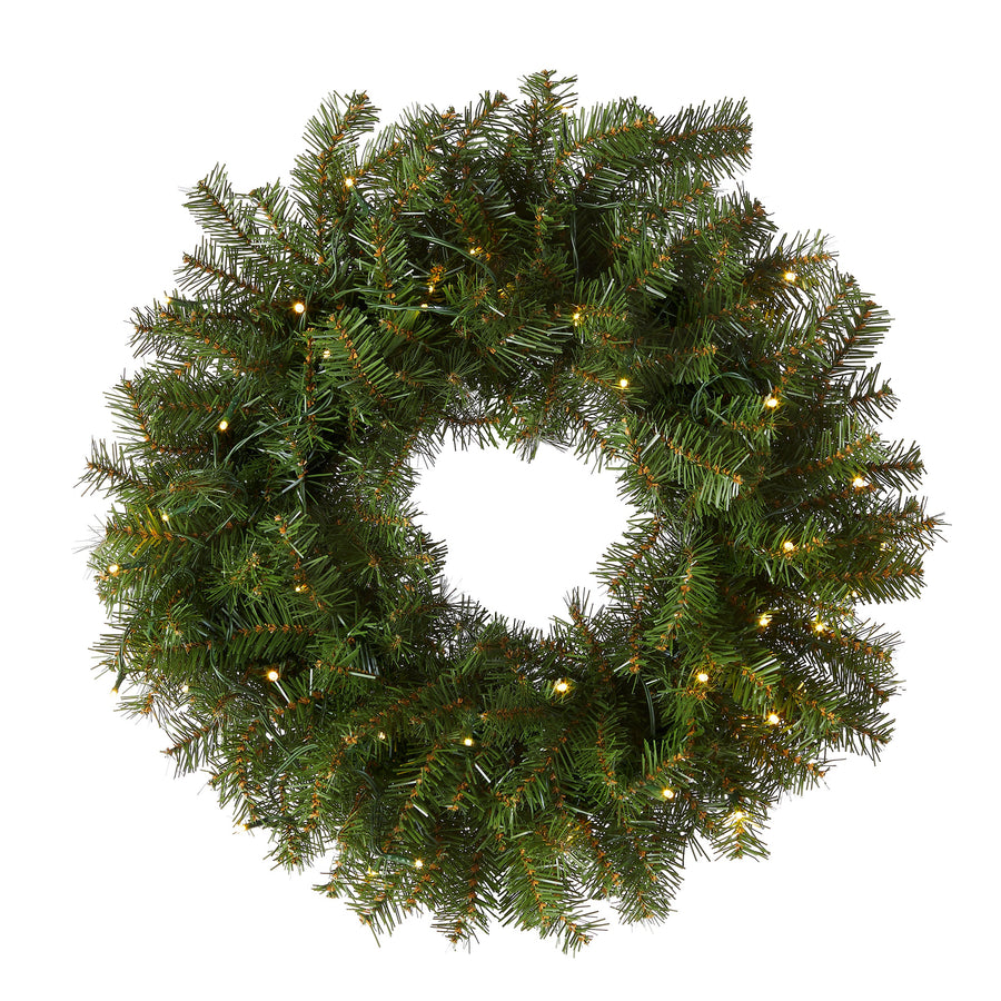30 in. Pre-Lit Norwood Fir Wreath with LED Lights