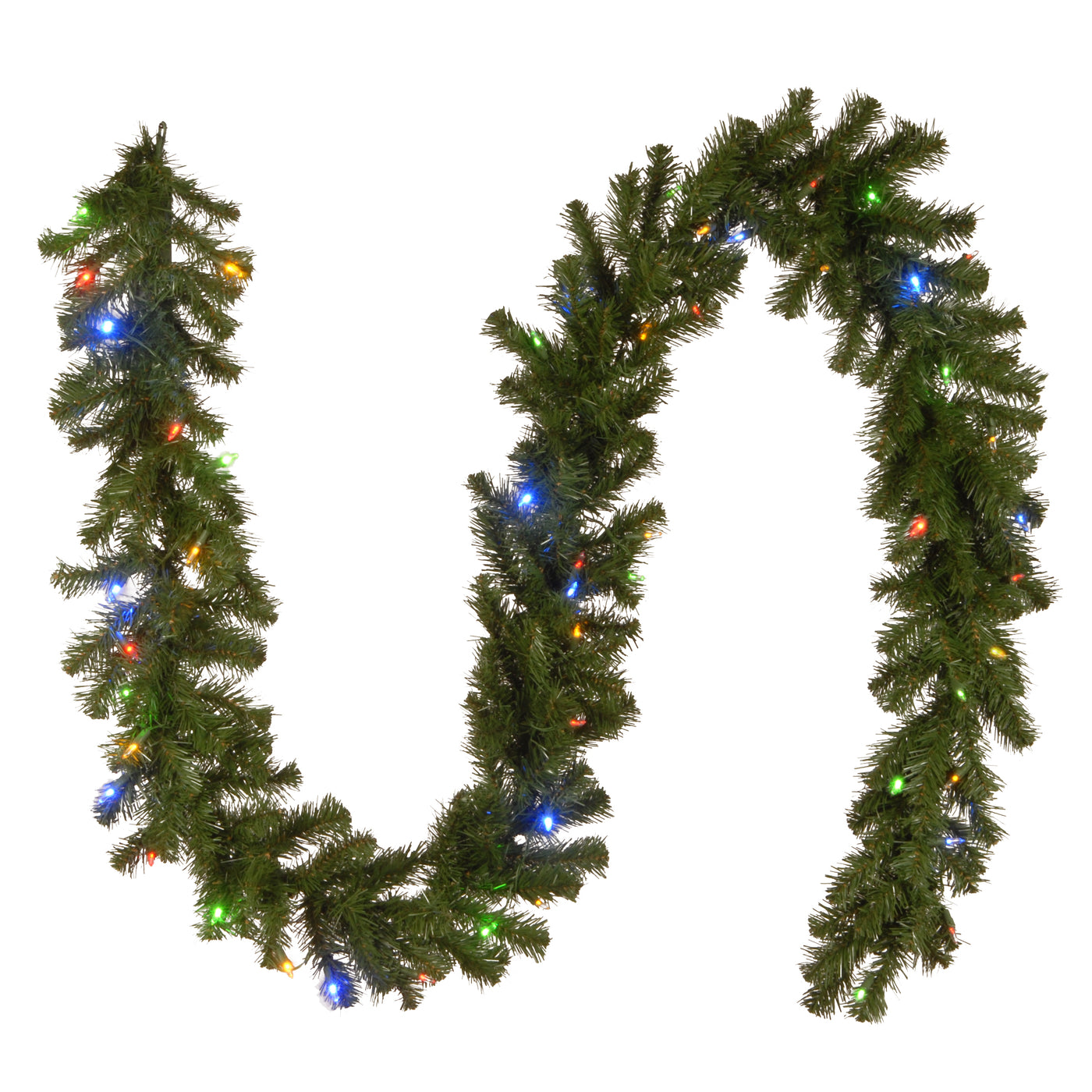 9 ft. Pre-Lit North Valley Spruce Garland with Dual Color LED Lights