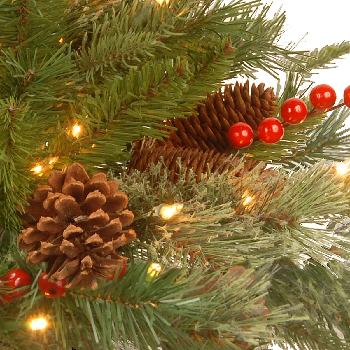 24 in. Pre-Lit Colonial Fir Wreath with Dual Color LED Lights