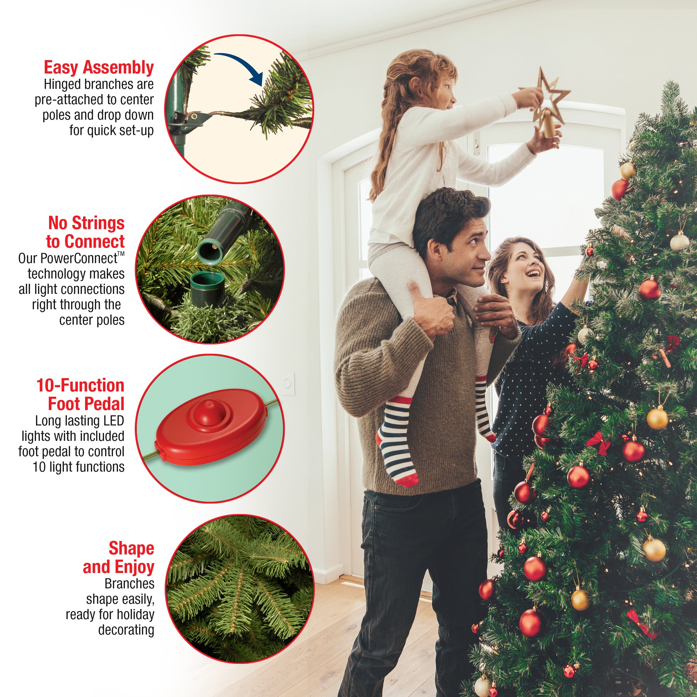 7.5 ft. Pre-Lit Downswept Douglas Fir Tree with 750 Dual Color LED Lights