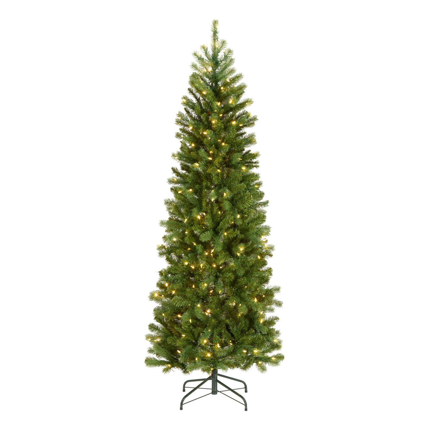 6.5 ft. Pre-Lit Downswept Douglas Fir Pencil Slim Tree with Dual Color LED Lights