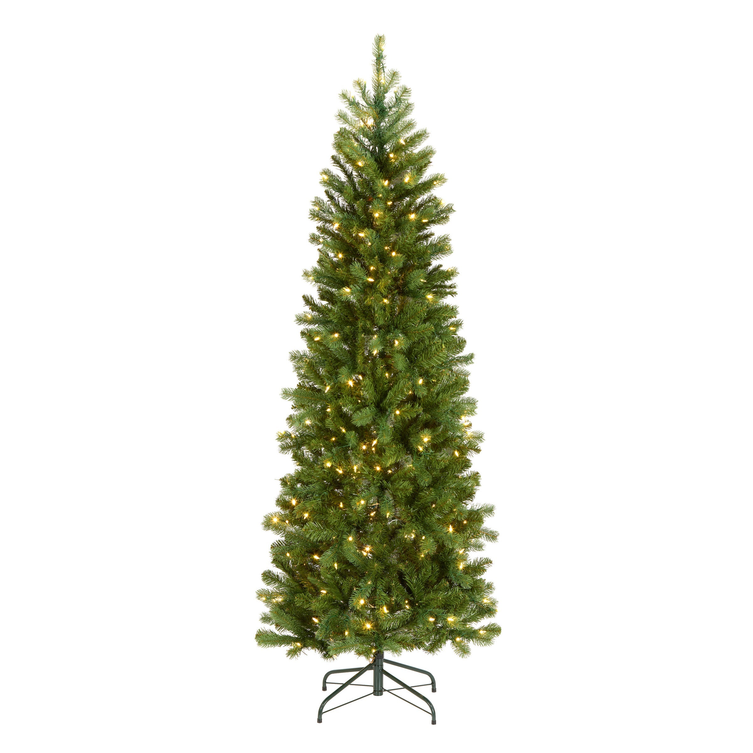 6.5 ft. Pre-Lit Downswept Douglas Fir Pencil Slim Tree with Dual Color LED Lights