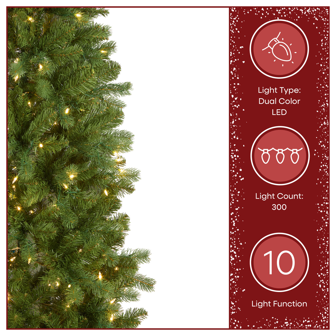 6.5 ft. Pre-Lit Downswept Douglas Fir Pencil Slim Tree with Dual Color LED Lights